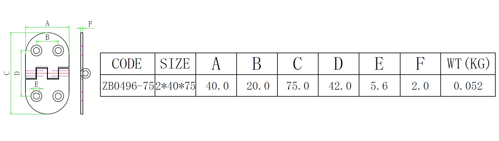 Plano dimensional ZB0496